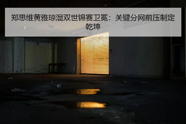 郑思维黄雅琼混双世锦赛卫冕：关键分网前压制定乾坤